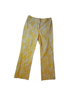 GLITTER, GLITTER, Yellow, White & Glitter Stretch High Waist Straight Leg Pants